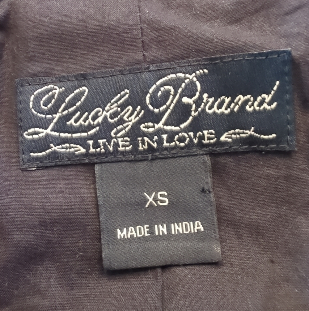 Lucky Brand Lamb Leather Classic Full Zip Moto Jacket Size XS Black EUC - Picture 6 of 8